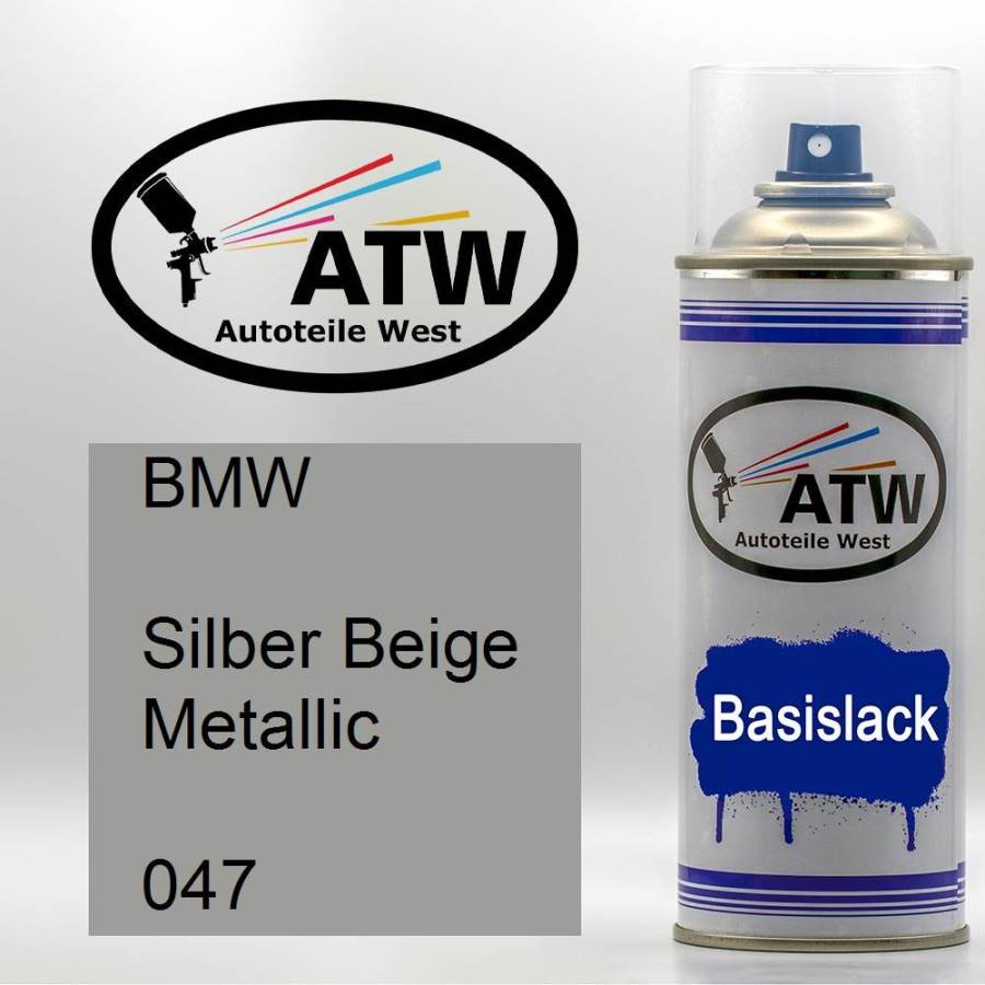 BMW, Silber Beige Metallic, 047: 400ml Sprühdose, von ATW Autoteile West.